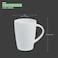 BARALEE PORCELIAN CERAMIC SIMPLE PLUS WHITE MUG, 091631A, 350 CC (11 3/4 OZ), PACK OF 6, Coffee Mug, Tea Mug, Milk Cups, Mug Set, Cup Set, Coffee Cups, Tea Cups