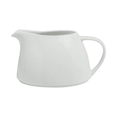 BARALEE PORCELIAN CERAMIC SIMPLE PLUS WHITE GRAVY BOAT , 091902A , 200 CC (6 3/4 OZ) , PACK OF 6 , Ceramic Gravy Boat , Gravy Jug , Sauce boat , Gravy Pitcher