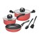Kitchen Master Red 7 PC Non-Stick Cookware Set   Durable Aluminum, Tempered Glass Lids, &amp; 2 Utensils   Gas &amp; Electric Compatible, KMC003