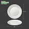 BARALEE PORCELIAN CERAMIC WISH WHITE FLAT PLATE , 092001A , 16 CM (6 1/4") , PACK OF 6 , Dinner plate , Round platter , Serving plate , Porcelain platter