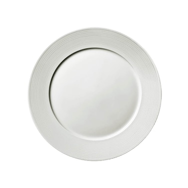 BARALEE PORCELIAN CERAMIC WISH WHITE FLAT PLATE , 092041A , 25 CM (9 7/8") , PACK OF 6 , Dinner plate , Round platter , Serving plate , Porcelain platter