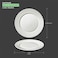 BARALEE PORCELIAN CERAMIC WISH WHITE FLAT PLATE , 092051A , 27 CM (10 5/8") , PACK OF 12 , Dinner plate , Round platter , Serving plate , Porcelain platter
