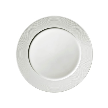BARALEE PORCELIAN CERAMIC WISH WHITE FLAT PLATE , 092051A , 27 CM (10 5/8") , PACK OF 12 , Dinner plate , Round platter , Serving plate , Porcelain platter