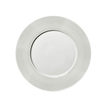 BARALEE PORCELIAN CERAMIC WISH WHITE FLAT PLATE , 092043A , 25 CM WIDE RIM (9 7/8") , PACK OF 6 , Dinner plate , Round platter , Serving plate , Porcelain platter