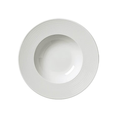 BARALEE PORCELIAN CERAMIC WISH WHITE DEEP PLATE , 092171A , 23 CM (9") , PACK OF 6 , Soup plate , Pasta bowl , Deep dish plate , Salad plate
