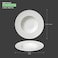 BARALEE PORCELIAN CERAMIC WISH WHITE DEEP PLATE , 092191A , 27 CM (10 5/8") , PACK OF 12 , Soup plate , Pasta bowl , Deep dish plate , Salad plate