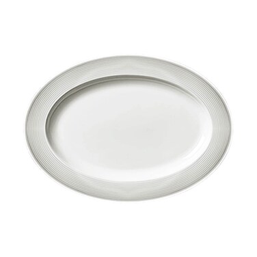 BARALEE PORCELIAN CERAMIC WISH WHITE OVAL PLATE , 092251A , 30 CM (11 3/4") , PACK OF 12 , Dinner plate , Oval platter , Serving plate , Porcelain platter