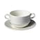 BARALEE PORCELIAN CERAMIC WISH WHITE STACKABLE SOUP CUP HANDLED , 092537A , 280 CC (9 1/2 OZ) , PACK OF 6 , Soup Bowl , Side Bowl , Dessert Bowl , Serving Bowl
