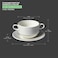BARALEE PORCELIAN CERAMIC WISH WHITE STACKABLE SOUP CUP HANDLED , 092538A , 350 CC (11 3/4 OZ) , PACK OF 6 , Soup Bowl , Side Bowl , Dessert Bowl , Serving Bowl