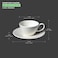BARALEE PORCELIAN CERAMIC WISH WHITE CUP, 092600A, 100 CC (3 1/2 OZ), PACK OF 6, Espresso Cup, Tea Cup, Coffee Cup, Cappuccino Cup, Coffee Mug Set, Tea Mug Set