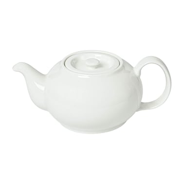 BARALEE PORCELIAN CERAMIC SIMPLE PLUS WHITE TEA POT WITH LID , 093809A , 1 , 000 CC (33 3/4 OZ) , PACK OF 2 , Tea Kettle , Coffee Kettle , Tea Pot , Coffee Pot