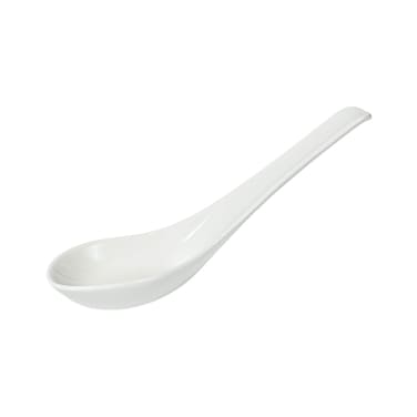 BARALEE PORCELIAN CERAMIC SIMPLE PLUS WHITE SOUP SPOON LARGE , 093913A , PACK OF 12 , Soup Spoon , Bowl Spoon , Serving Spoon, Porcelain Cutlery