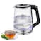 Crownline KT-414 Electric Glass Kettle, 1.8L Capacity, 1800-2200W, Fast Boiling, Durable Design