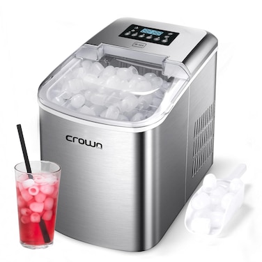 Crownline IM-162A Portable Ice Maker, 15kg/24 Hours Capacity, 220-240V, 120W, R134a Refrigerant