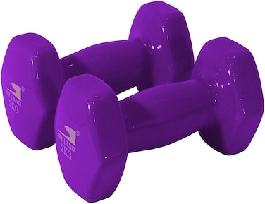 Vinyl Dumbbells EM-9219-2 Set of 2 Non-Slip 2KG Each for Strength Training &amp; Home Gym