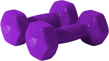 Vinyl Dumbbells Set EM-9219-3 3KG x2 Non-Slip Weights for Women, Yoga &amp; Fitness Workouts