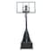 Heavy-Duty Basketball Hoop System with Tempered Glass Backboard EM-1888 Adjustable Outdoor Basketball Goal &amp; Portable Basketball System with Counterweight Steel Base