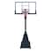 Heavy-Duty Basketball Hoop System with Tempered Glass Backboard EM-1888 Adjustable Outdoor Basketball Goal &amp; Portable Basketball System with Counterweight Steel Base