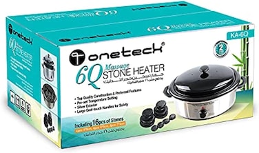 Onetech Massage Stone Heater With 16 Stones And 6-Quart Capacity - Perfect For Professional Or Home Spa Treatments