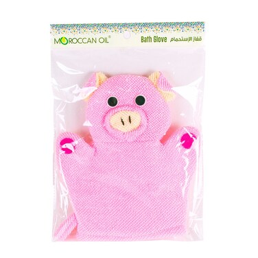 Moroccan Oil  Animal Design Bath Glove   Pink Pig   Ck 3966E