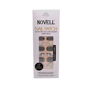 Novell Self-Adhesive Nail Patch   Stormy Marble   12 pcs