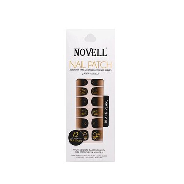 Novell Self-Adhesive Nail Patch   Black Pearl   12 pcs