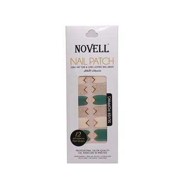 Novell Self-Adhesive Nail Patch   Silver Popping   12 pcs
