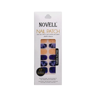Novell Self-Adhesive Nail Patch   Purple Flutter   12 pcs