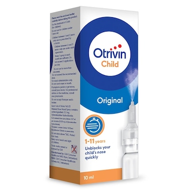 Otrivin Original 0.05% Children's Nasal Spray For Blocked Nose 10ml