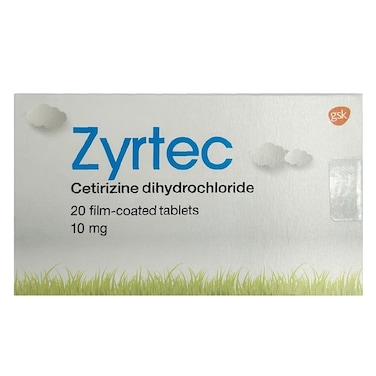 Zyrtec Tablets 10mg Cetirizine For Cold &amp; Allergy Relief, Pack of 20's