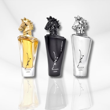 Lattafa Maahir 3-Piece Set for Unisex, (3.4 Oz Eau De Parfum Spray + 3.4 Oz Maahir Black Edition Eau De Parfum Spray + 3.4 Oz Maahir Legacy Eau De Parfum Spray)
