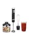 Sonashi 4-In-1 Hand Blender - Stainless Steel Blades with 2 Speed for Baby Food, Soup, Juice, 500ml Chopper Bowl, 700ml Plastic Jar and Blending Wand, Power Watt 250 SHB-185JCW Black