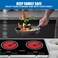 Sonashi Double Burner Infrared Cooker - 4 Digit LED Display, Multi-Stage Power Settings With Knob Control And Touch Control, Portable And Compact Infrared Cooker SIS-017C Black