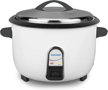 Sonashi 4.2L Rice Cooker With Cool Touch Handle, Non-stick Coated Inner Pot (Removable) With Stainless Steel Lid, Keep Warm Function, Steam Healthy Food &amp; Vegetables, 4.2L, 1600W, SRC-342, White