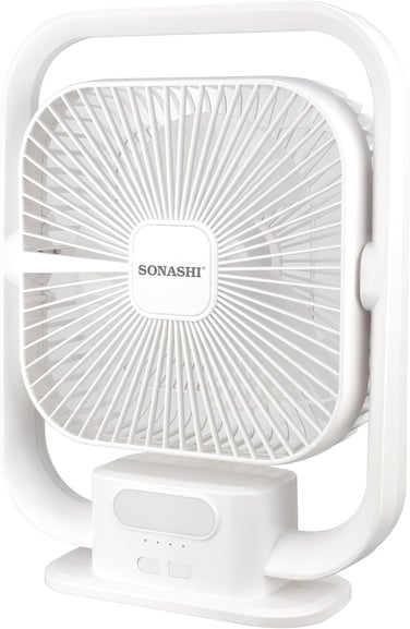 Sonashi 8&quot; Rechargeable Fan With 240&deg; Angle Adjust SRF-803 White