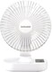 Sonashi 8&quot; Rechargeable Fan With 90&deg; Angle Adjust SRF-804 White