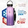 ZeroSpace Stainless Steel Water Bottle, 1200ml Insulated Water Bottle with Straw &amp; Brush, BPA-Free Double Wall Vacuum Thermos Flask for Hot &amp; Cold Drinks, Gym, Travel, Office (Orchid/Purple)