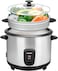 Sonashi 1.8L Rice Cooker With Stainless Steel Housing And Removable Cooking Pot, Auto Shut Off Feature With Non-Stick Coating, Tempered Glass Lid With Cooking And Warming System, 700W, SRC-418, Silver