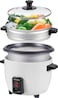 Sonashi 1L Rice Cooker With Cool Touch Handle, Non-stick Coated Inner Pot (Removable) With Tempered Glass Lid, Keep Warm Function, Make Rice, Steam Healthy Food &amp; Vegetables, 1L, 400W, SRC-410, White