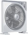 Sonashi 12 Inch Box Fan - 3 Speed Selector, Powerful Box Fan With Rotating Front Louver, Kids Safe Fan With Protective Grill, Travel-friendly Box Fan - Quiet Operation, SBF-7036, White/Grey