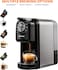 Sonashi SCM-4984 3 In 1 Multi-Capsule Coffee Machine - 1400W Coffee Maker With 700ml Detachable Water Tank, Touch Control Panel, Self-Cleaning Function, Kitchen Tools, SCM-4984, Black/Grey