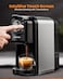 Sonashi SCM-4984 3 In 1 Multi-Capsule Coffee Machine - 1400W Coffee Maker With 700ml Detachable Water Tank, Touch Control Panel, Self-Cleaning Function, Kitchen Tools, SCM-4984, Black/Grey