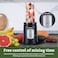 Sonashi Portable Sports Blender - 550W, One-Touch Button Smoothie Maker With 2 x 600ml Sports Bottle, Non-Slip Feet, Stainless Steel Housing, Kitchen Appliance, SB-200, Black/Silver