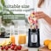 Sonashi Portable Sports Blender - 550W, One-Touch Button Smoothie Maker With 2 x 600ml Sports Bottle, Non-Slip Feet, Stainless Steel Housing, Kitchen Appliance, SB-200, Black/Silver