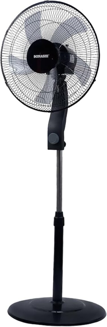 Sonashi 16" Stand Fan With Height Adjustable Feature, Tower/Stand Fan 60 W SF-8041S Black