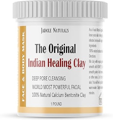 Jadole Naturals Indian Healing Clay   Deep Pore Cleansing, Removes Toxins &amp; Impurities