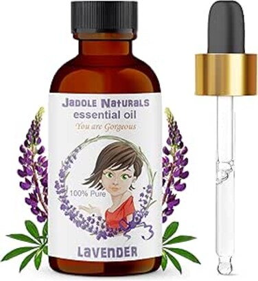 Jadole Naturals Lavender Essential Oil with Dropper &ndash; 30ml, Helps with Stress Relief, Relaxation &amp; Sleep