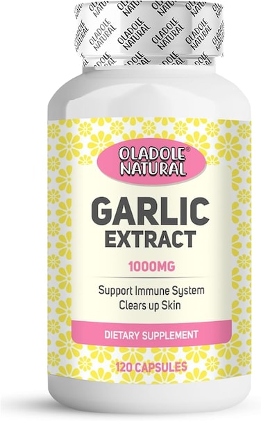 مستخلص الثوم الطبيعي عديم الرائحة من أولادول بتركيز 1000 ملغ (أليوم ساتيفوم) - 120 كبسولة