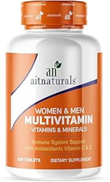 Aitnaturals Multivitamin for Men &amp; Women, Supports Immune System with Antioxidant Vitamin C &amp; E - 300 Tablets