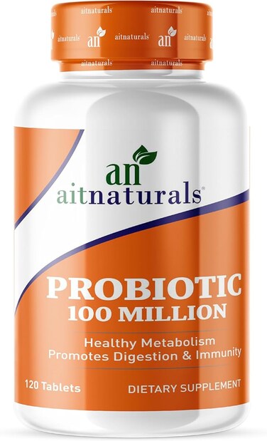 Aitnaturals Probiotic 100 Million   Healthy Metabolism   Promotes Digestion &amp; Immunity - 120 Tablets